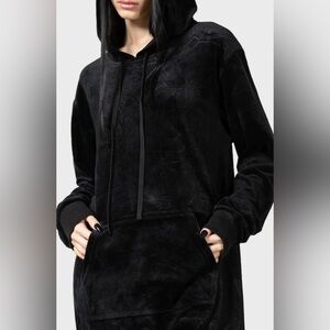 Killstar Velvet Spider Web longline Hoodie XXL
